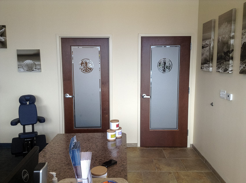 frosted glass sign interior